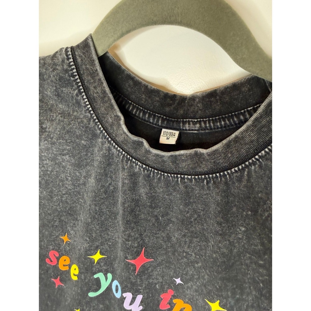 See You In Hell T Shirt Grey M Stonewash Sleeveless Tank Top Funny Tee - Picture 2 of 2